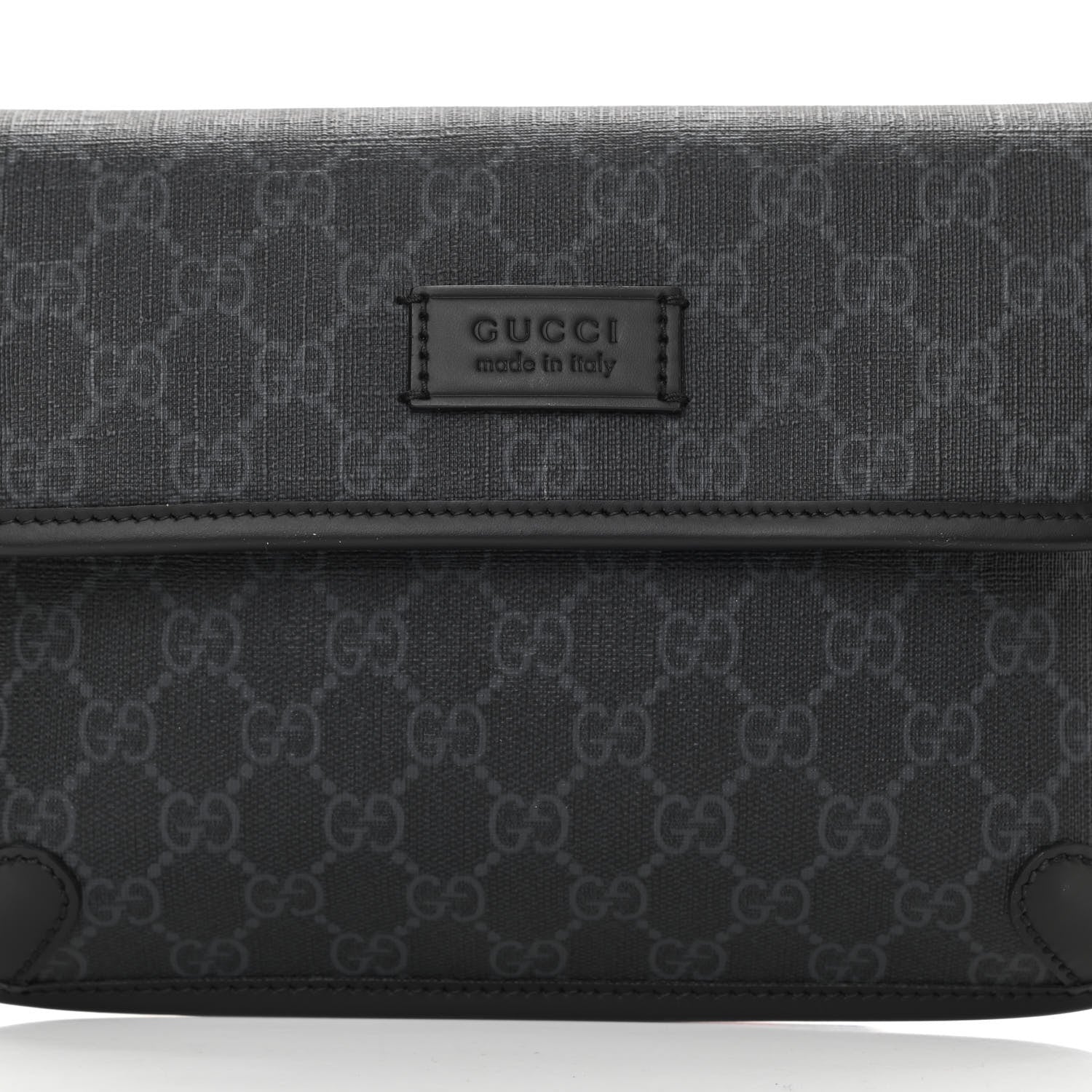 Gucci GG Supreme Monogram Web Slim Belt Bag Black Grey 8 of 15