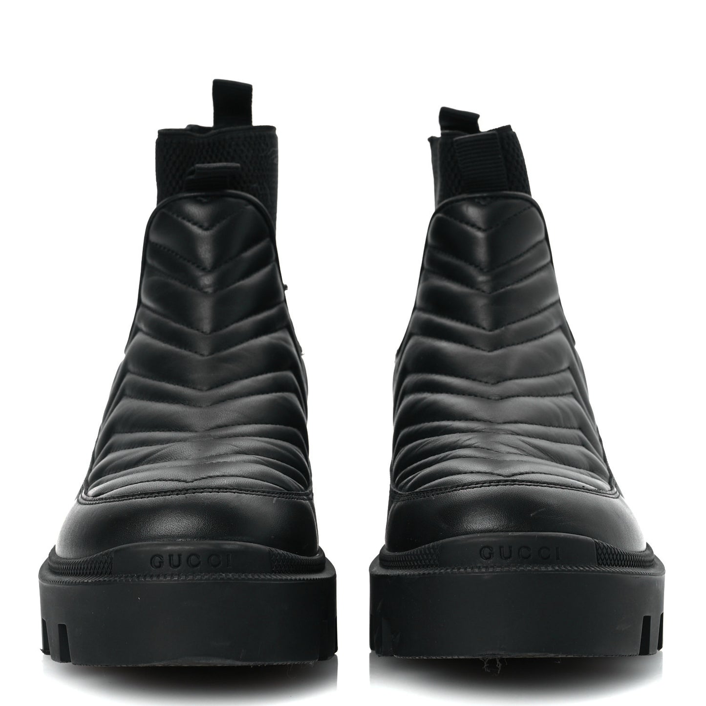 Calfskin Nappa Matelasse Frances Chelsea Boots 37 Black