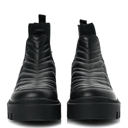 Gucci Calfskin Nappa Matelasse Frances Chelsea Boots 37 Black 3 of 15