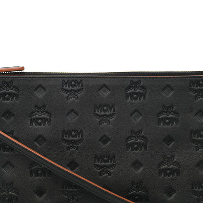 MCM Calfskin Monogram Klara Crossbody Pouch Black 8 of 12