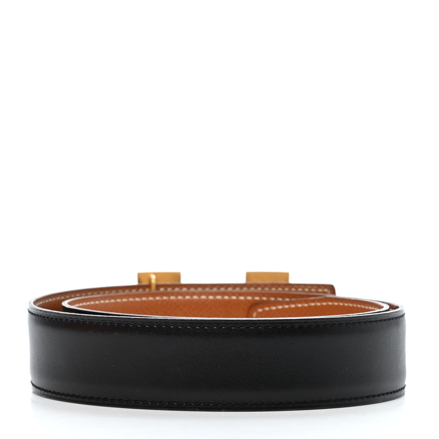 Box Courchevel 32mm H Belt 65 Black Gold