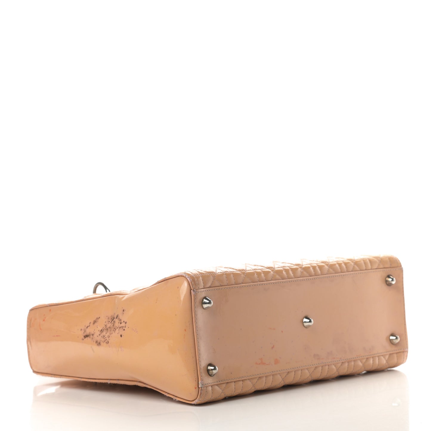 Patent Cannage Large Lady Dior Beige