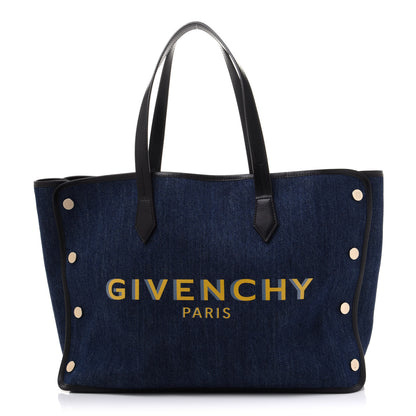Givenchy Denim Medium Logo Bond Shopper Tote Blue 1 of 13