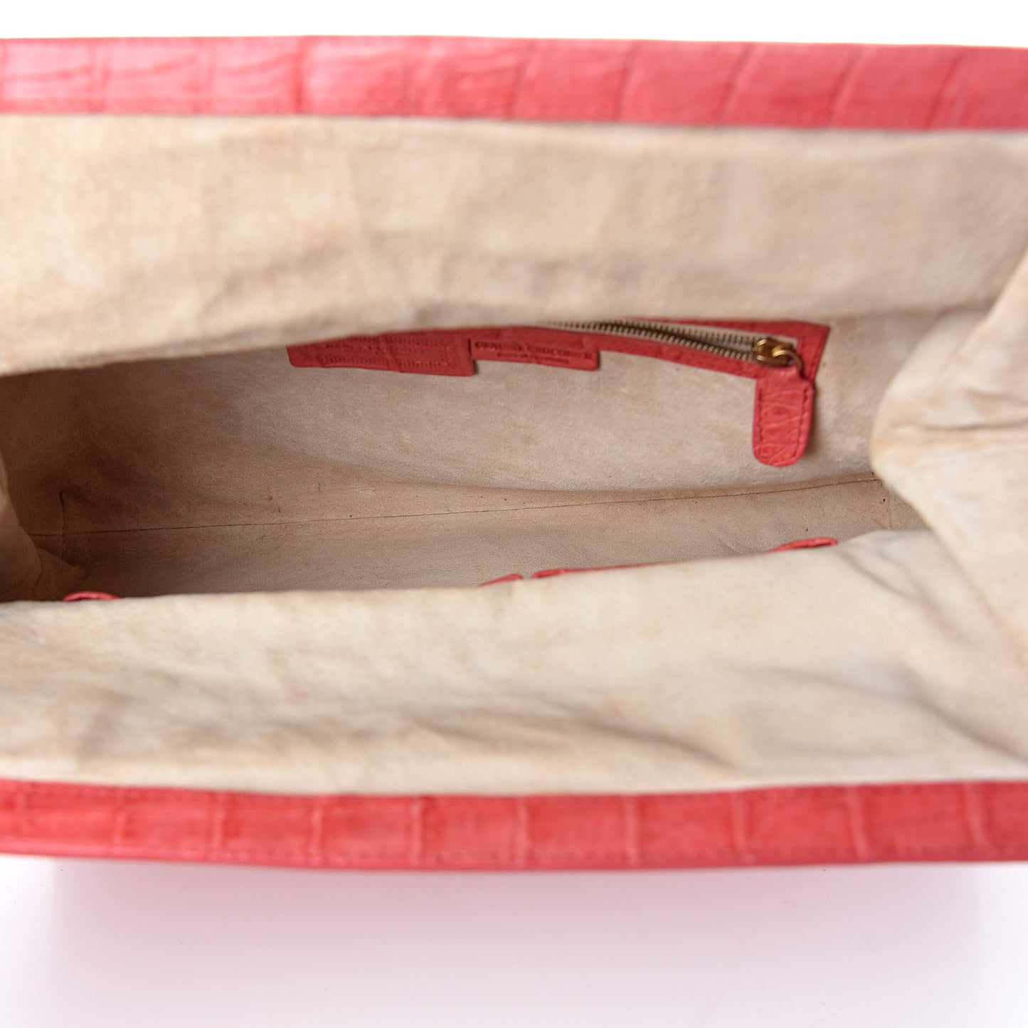 Crocodile Foldover Clutch Red