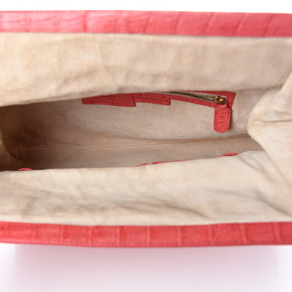 Nancy Gonzalez Crocodile Foldover Clutch Red 4 of 7