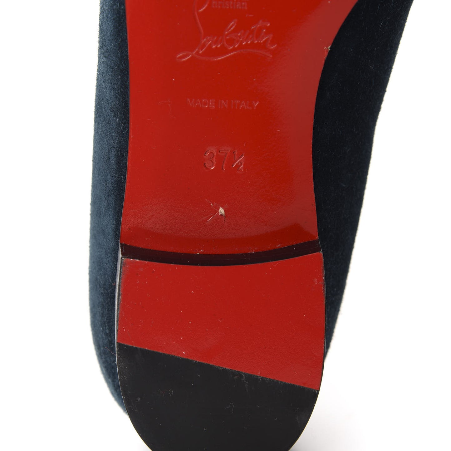 Velvet Veau Velours Cap Toe I Love My Loubies Loafers 37.5 Rouge Imperial Blue Kohl