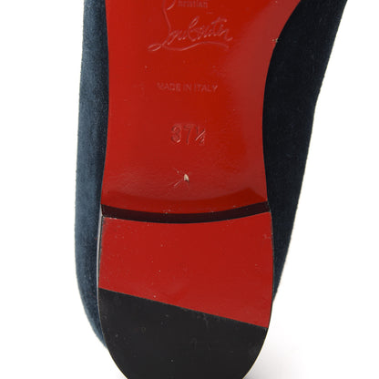 Christian Louboutin Velvet Veau Velours Cap Toe I Love My Loubies Loafers 37.5 Rouge Imperial Blue Kohl 10 of 10