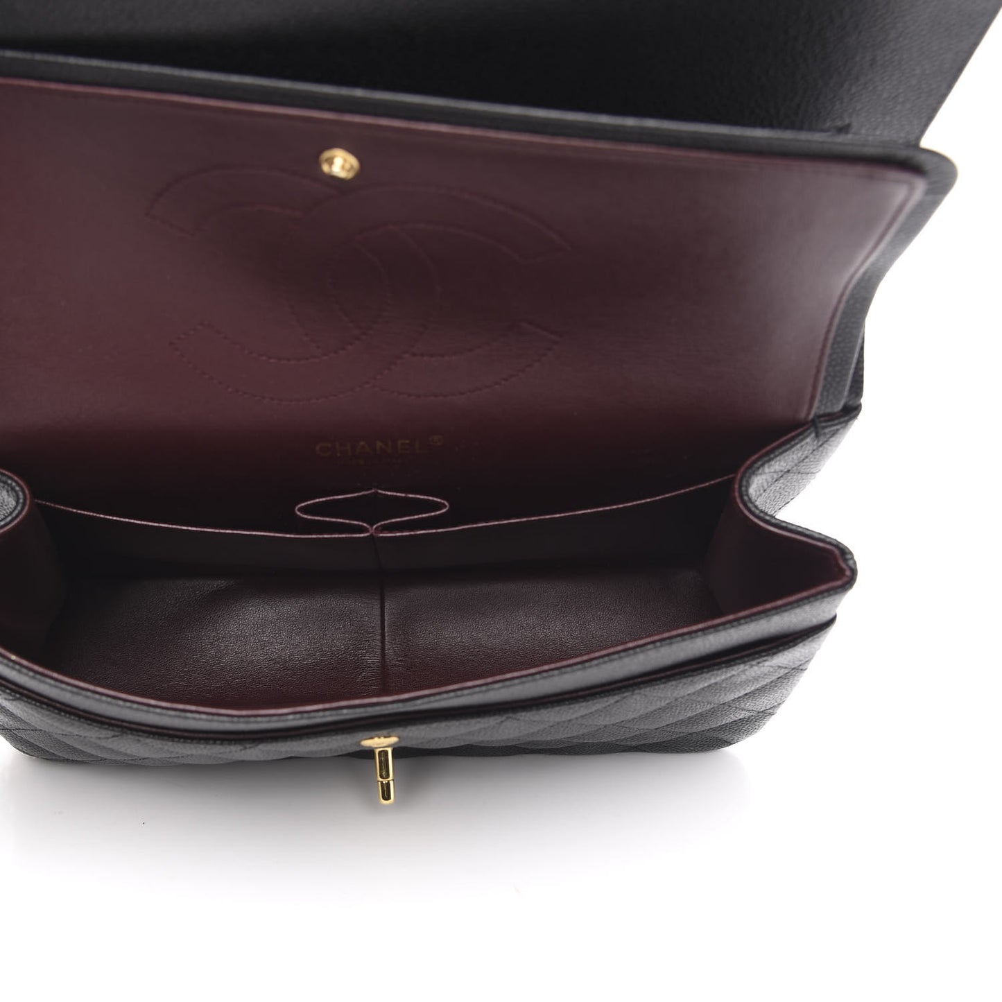 Caviar Quilted Jumbo Double Flap Black