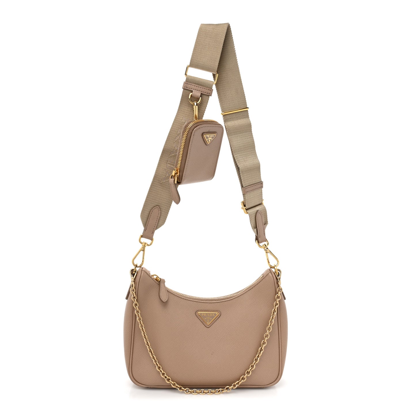 Saffiano Lux Re-Edition 2005 Shoulder Bag Cammeo