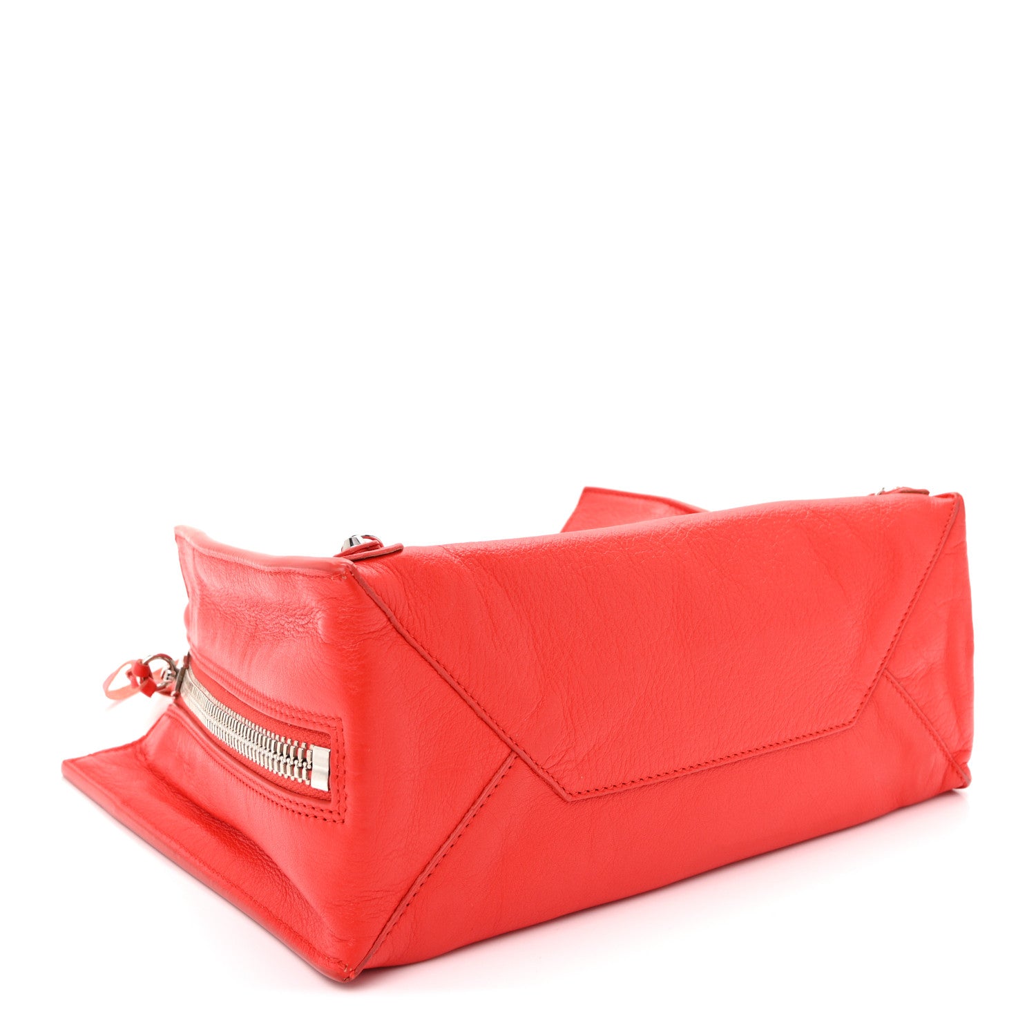 Balenciaga Veau Papier A6 Zip Around Tote Rouge Coquelicot 4 of 15