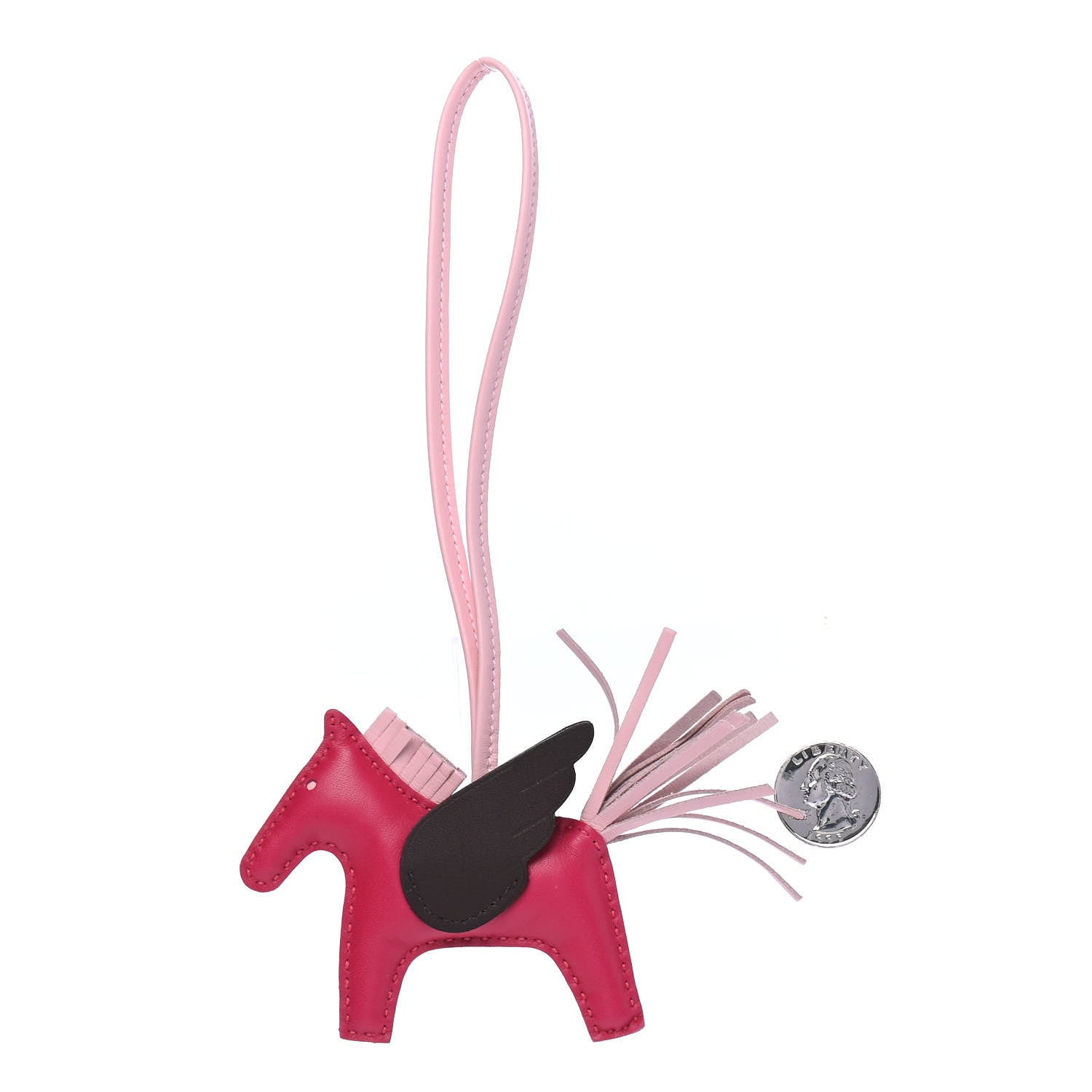 Hermes Milo Lambskin Grigri Rodeo Pegase Horse Bag Charm PM Framboise Rose Sakura Rouge Sellier 2 of 4