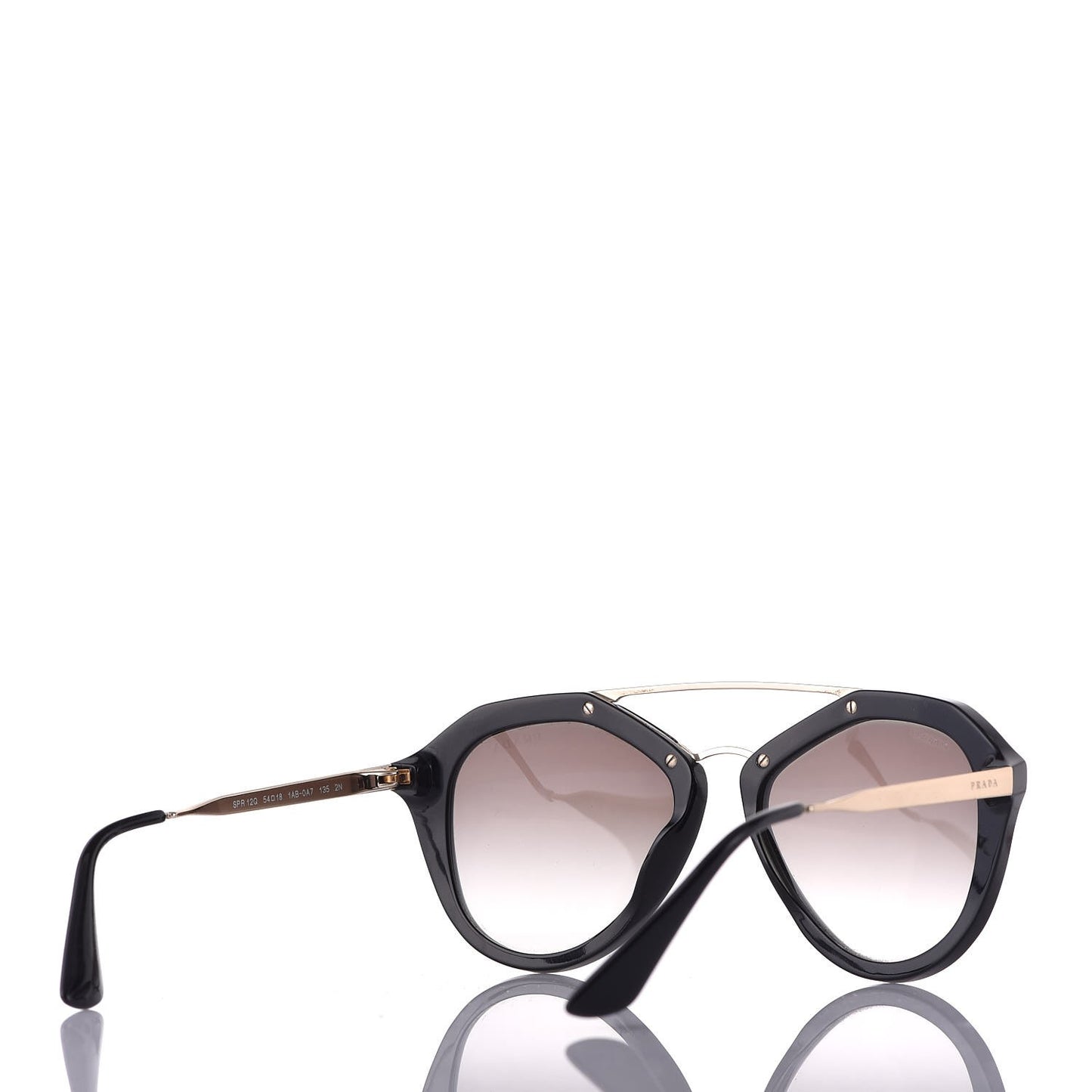 Acetate Metal Cinema Sunglasses SPR 12Q Black