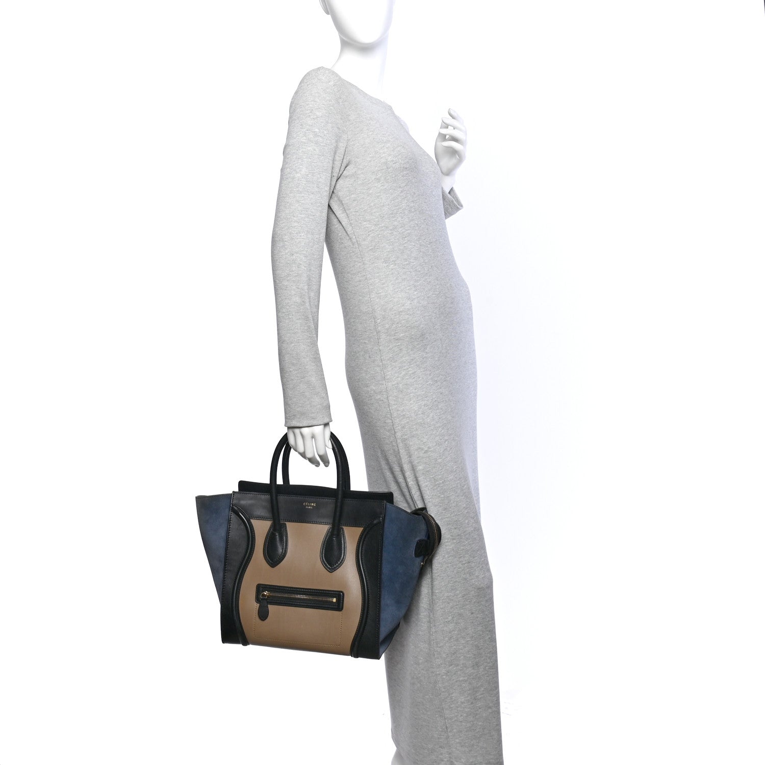 Celine Smooth Calfskin Suede Mini Tri-Color Luggage Beige 2 of 15