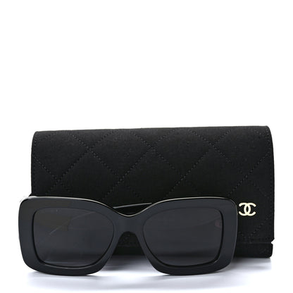 Chanel Acetate Quilted CC Rectangle Sunglasses 5483-A Black 8 of 8