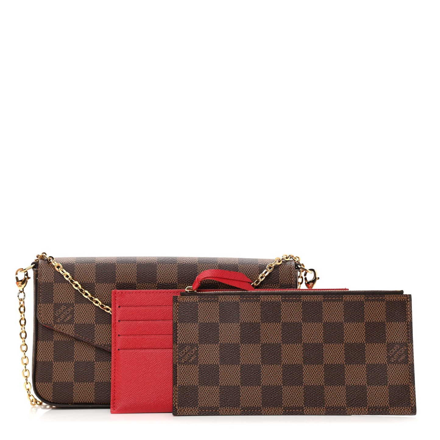 Damier Ebene Pochette Felicie Chain Wallet