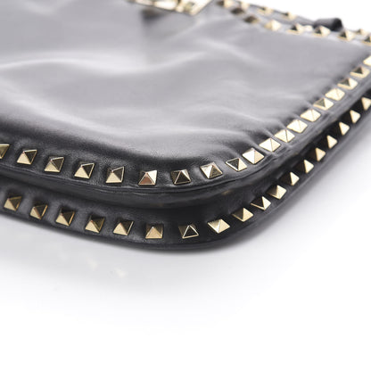 Valentino Garavani Vitello Rockstud Shoulder Satchel Black 6 of 7