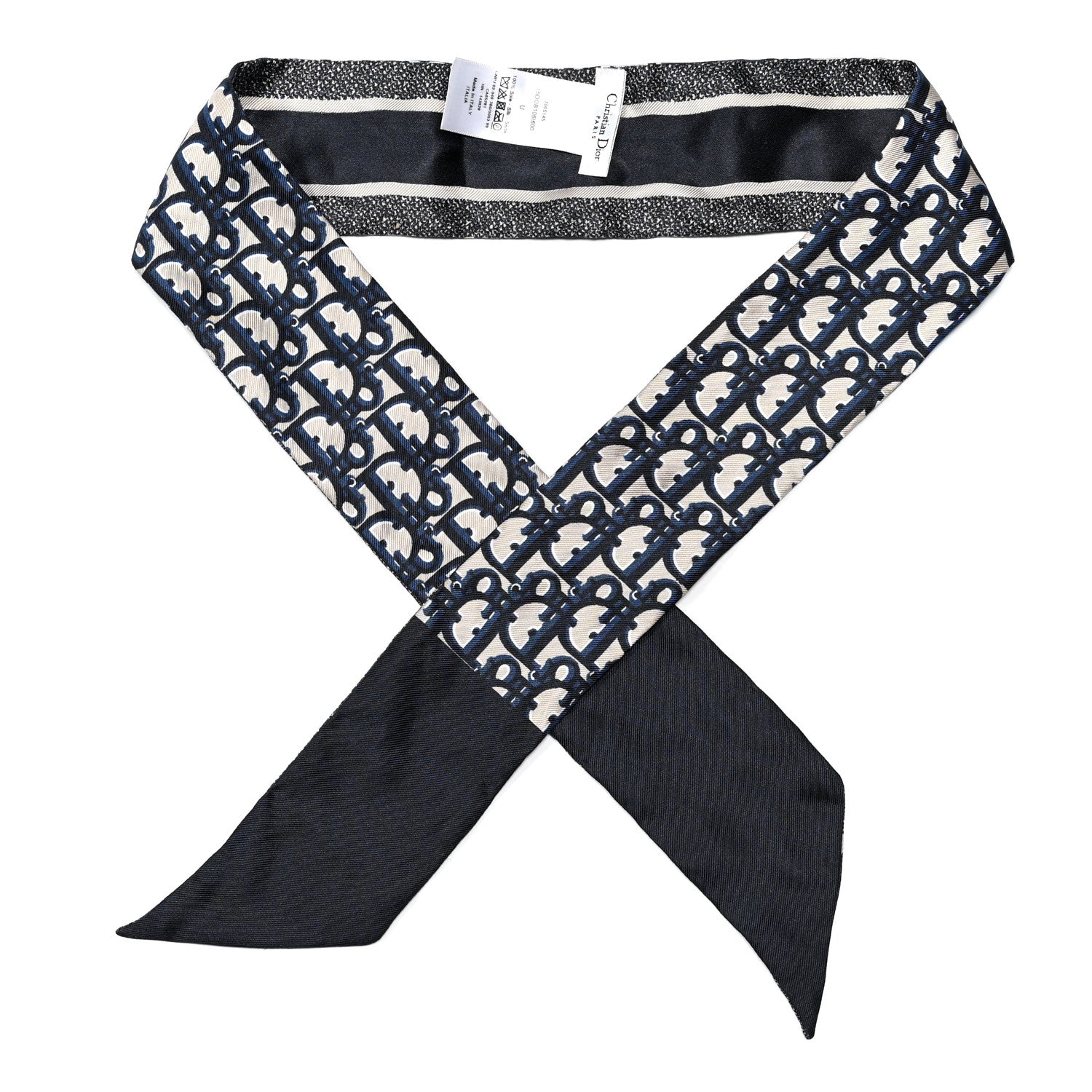Christian Dior Silk Oblique Mitzah Scarf Blue 1 of 3