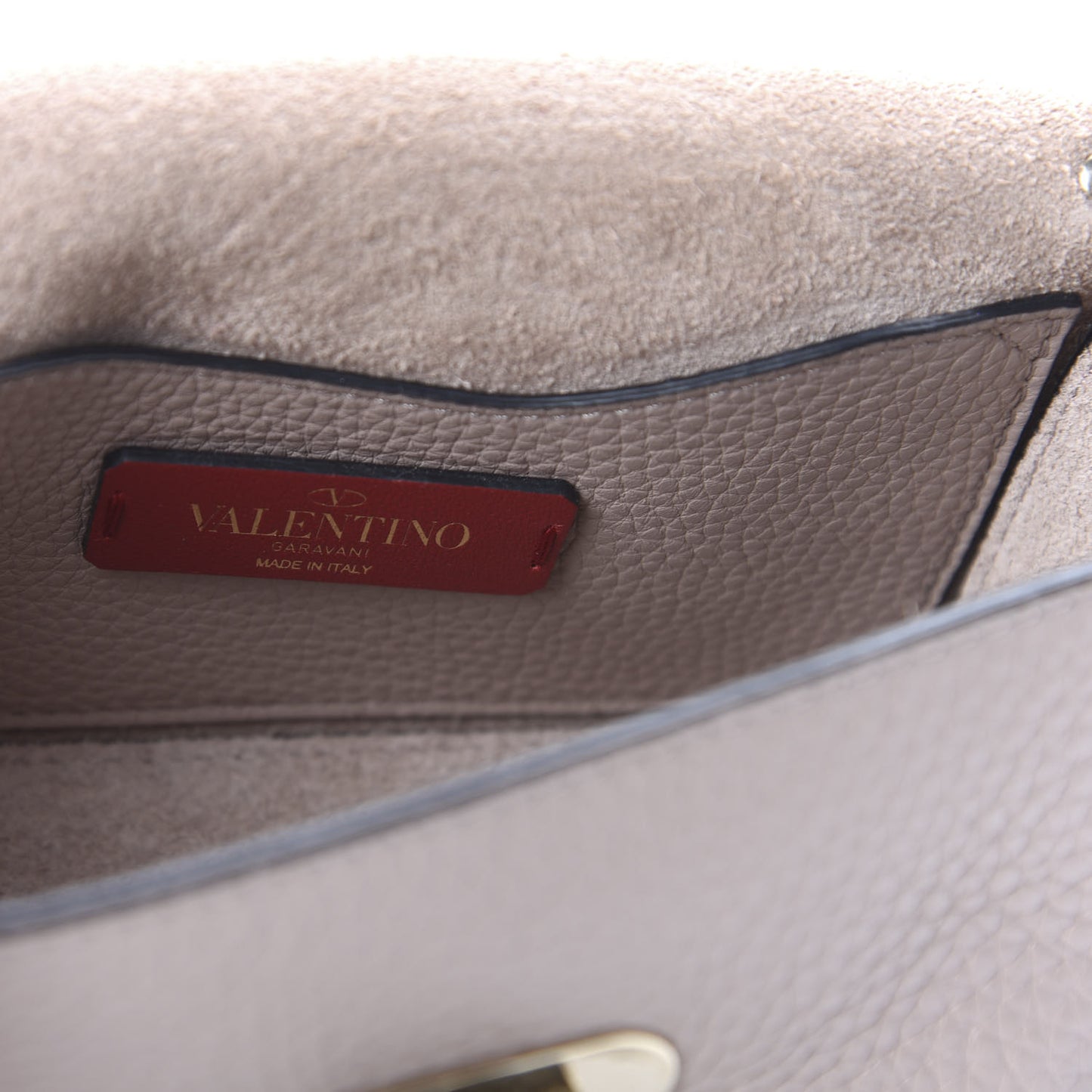 Pebbled Calfskin Mini Rockstud Crossbody Bag Poudre