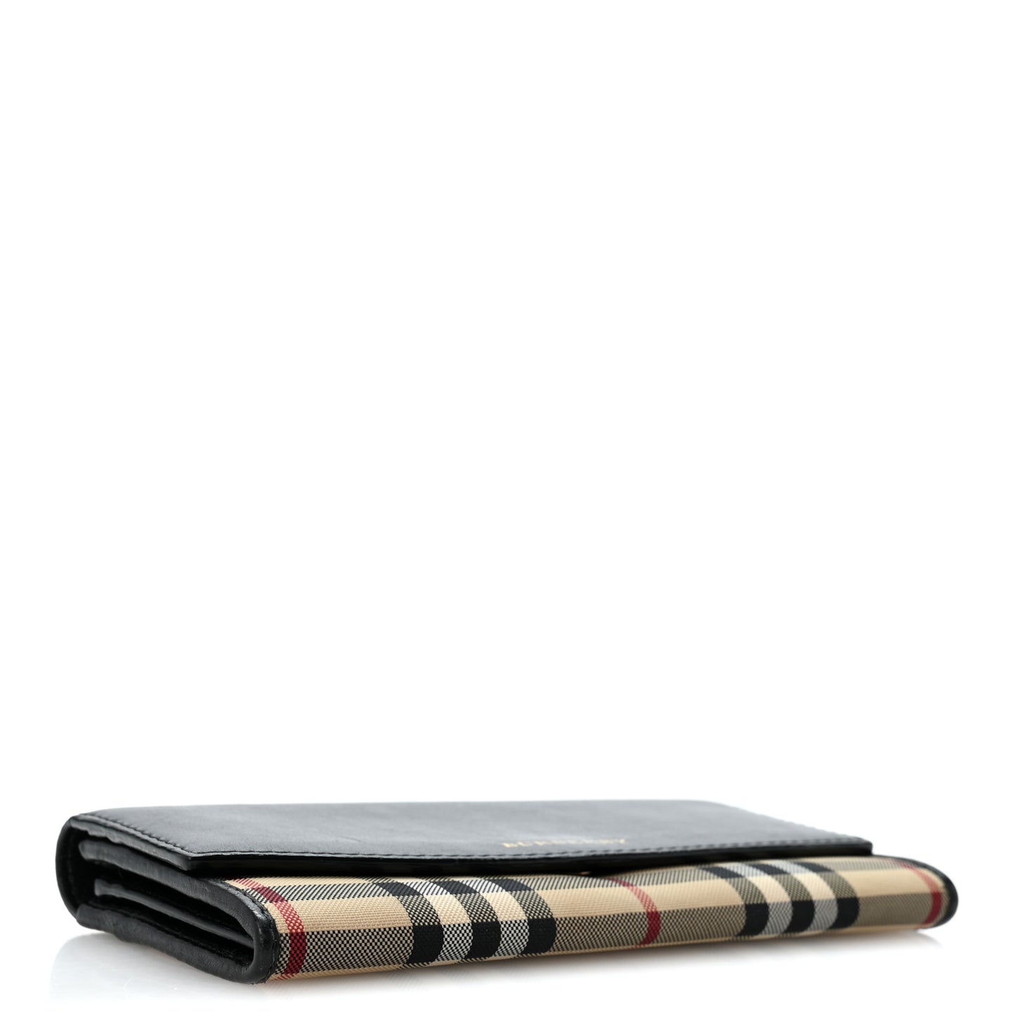 Calfskin Horseferry Check Porter Continental Wallet Black