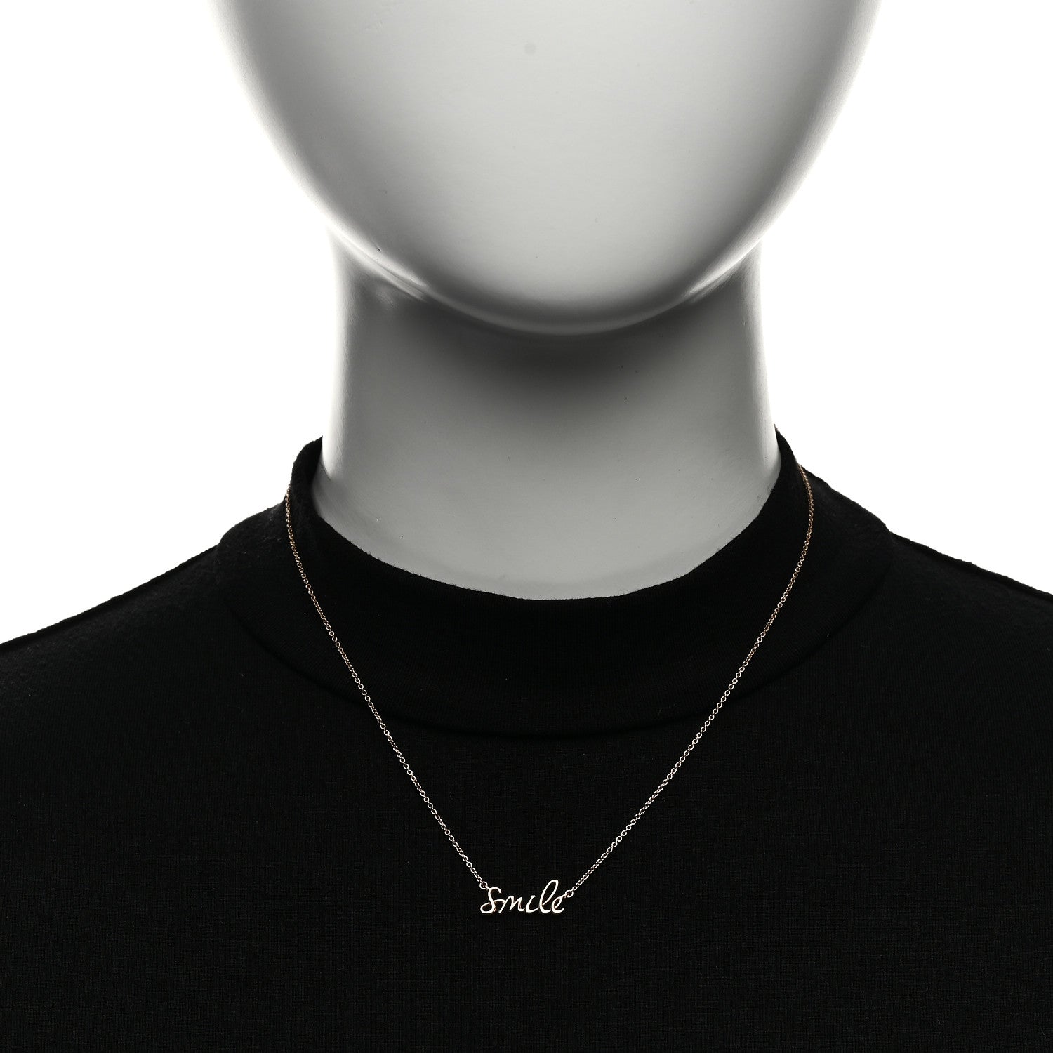 Tiffany 18K Rose Gold Paloma's Graffiti Smile Pendant Necklace 2 of 5