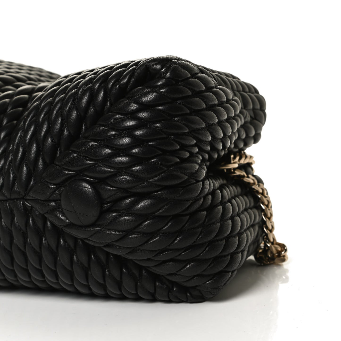 Lambskin Quilted Tobo Chain Shoulder Bag Black