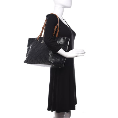 Chanel Glazed Calfskin Large On The Road Tote Black 2 of 12
