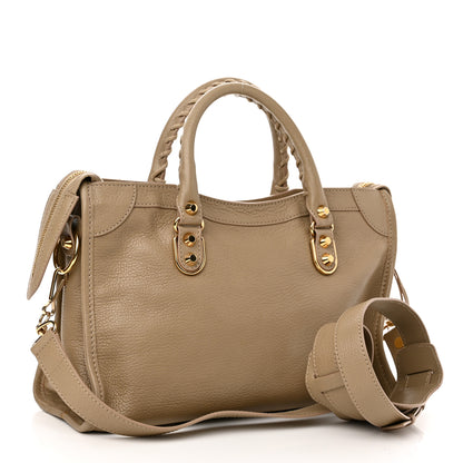 Balenciaga Chevre Gold Metallic Edge Hardware S City Beige Latte 2 of 9
