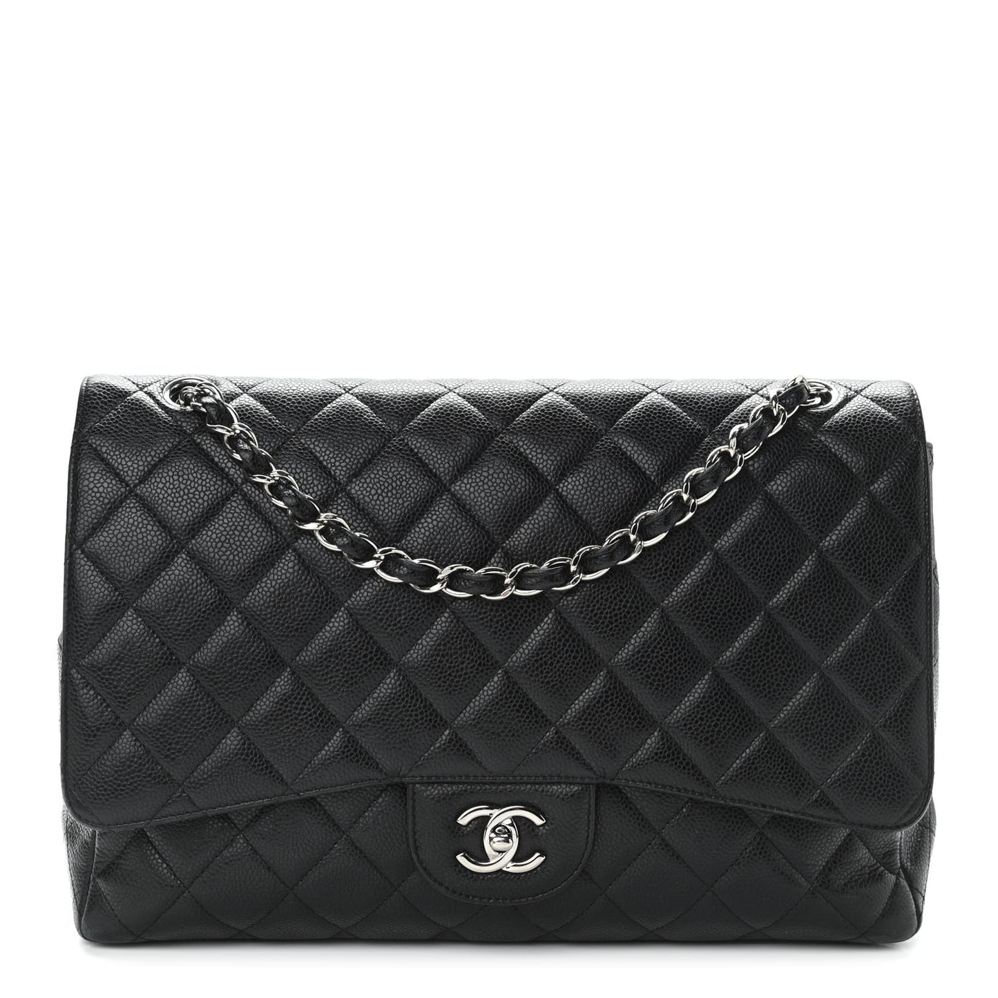 Caviar Quilted Maxi Single Flap Black