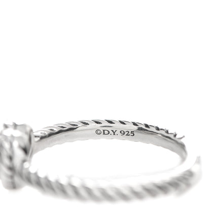 David Yurman Sterling Silver Diamond Cable Classics Heart Ring 52 6 5 of 5