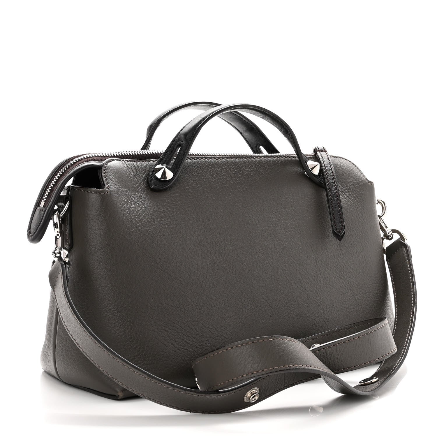 Fendi Vitello Dolce 4 Color Medium By The Way Boston Bag Carbone Grigio Polvere Multicolor 3 of 11