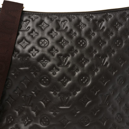 Louis Vuitton Calfskin Embossed Monogram Coussin Hobo MM Chocolate 7 of 9