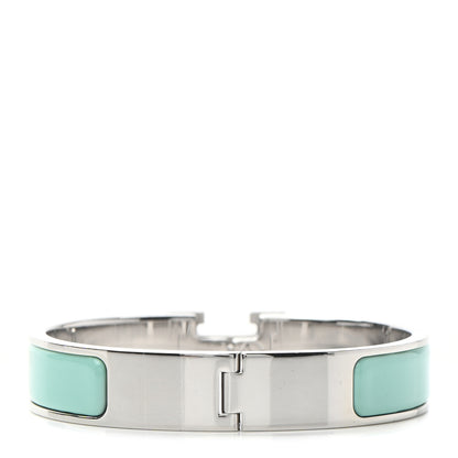 Hermes Enamel Narrow Clic Clac H Bracelet PM Lagoon 3 of 5