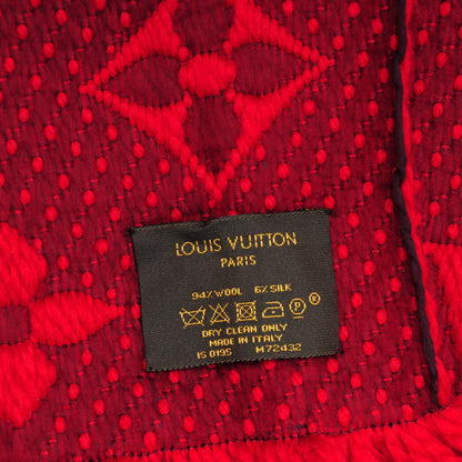 Louis Vuitton Wool Silk Logomania Scarf Rubis 4 of 5
