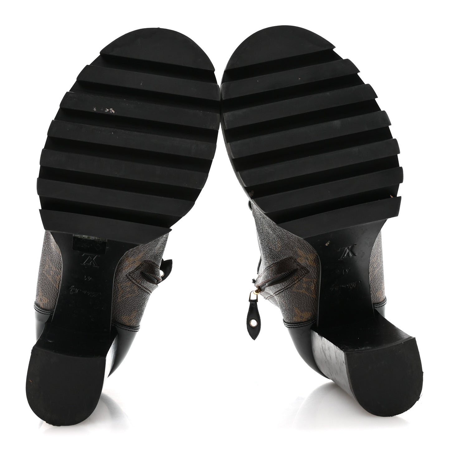 Patent Calfskin Monogram Star Trail Ankle Boots 41 Black