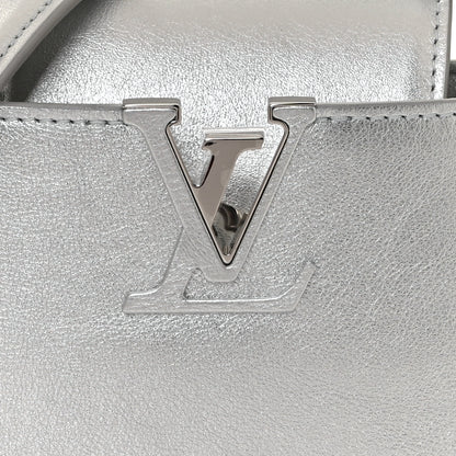 Louis Vuitton Metallic Calfskin Mini Capucines Silver 6 of 8