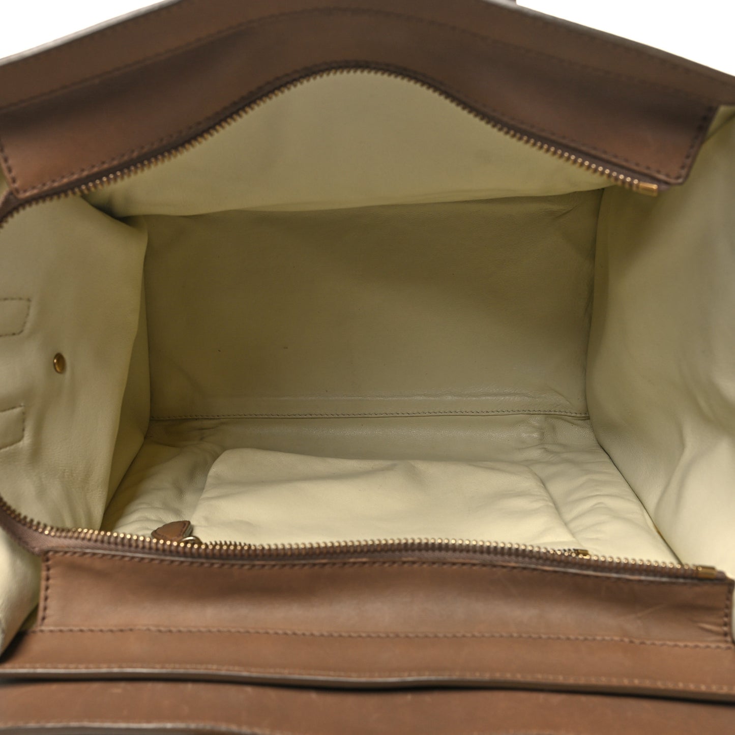 Smooth Calfskin Shrunken Lambskin Mini Tri-Color Luggage Chalk