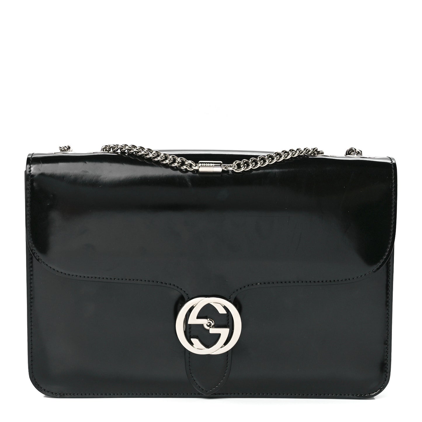 Shade Lux Calfskin Interlocking G Shoulder Bag Black