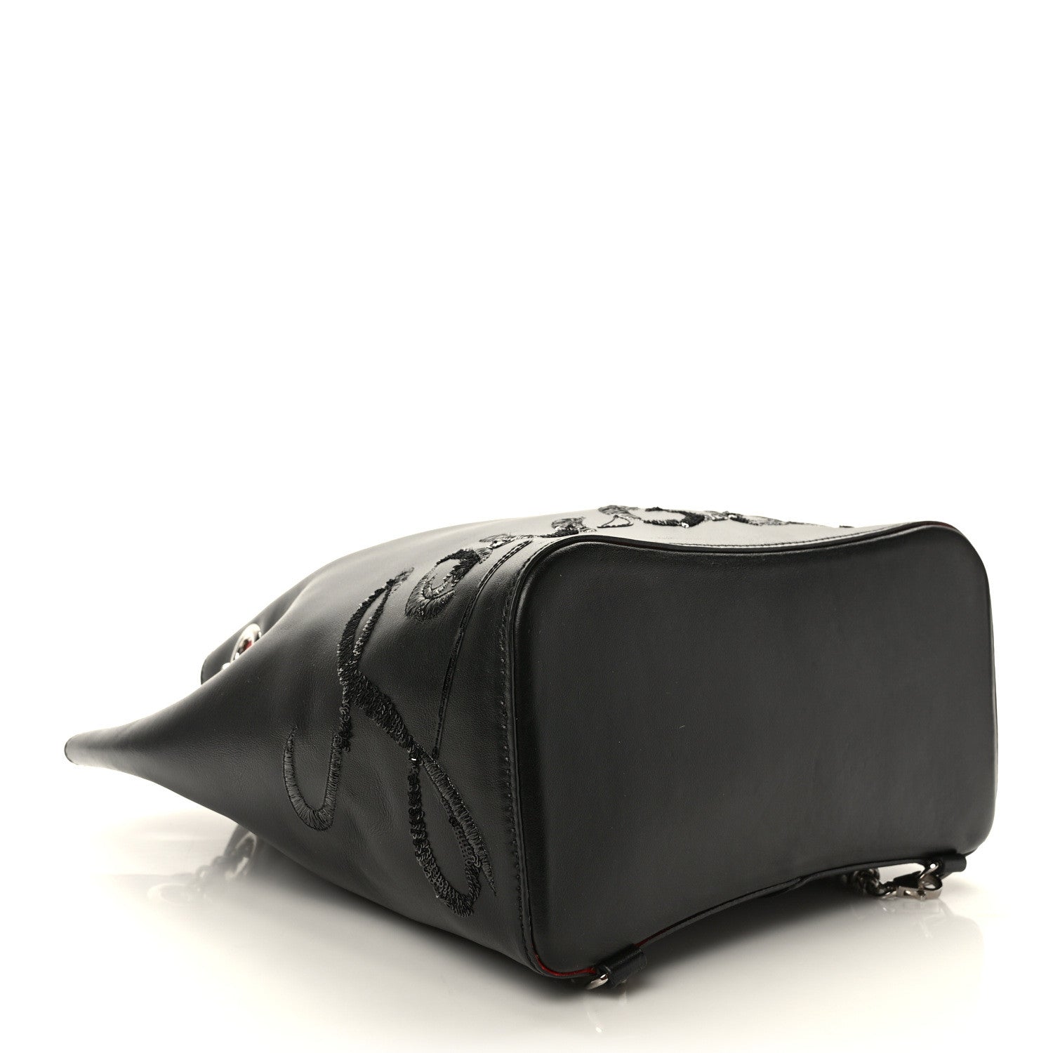 Christian Louboutin Calfskin Paris Marie Jane Logo Backpack Black 4 of 10