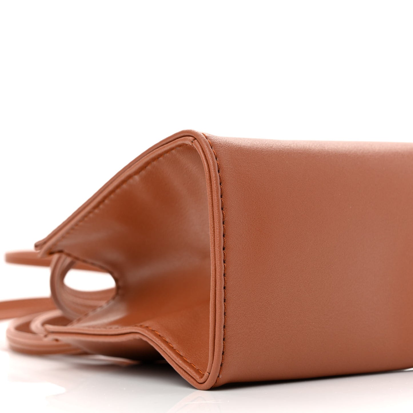 Vegan Leather Small Shopping Bag Tan