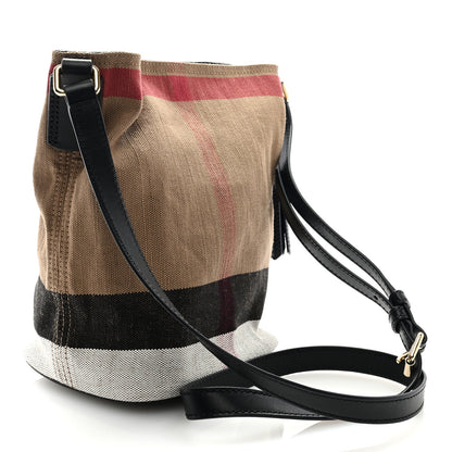 Burberry Canvas Mega Check Mini Ashby Tassel Crossbody Black 4 of 9