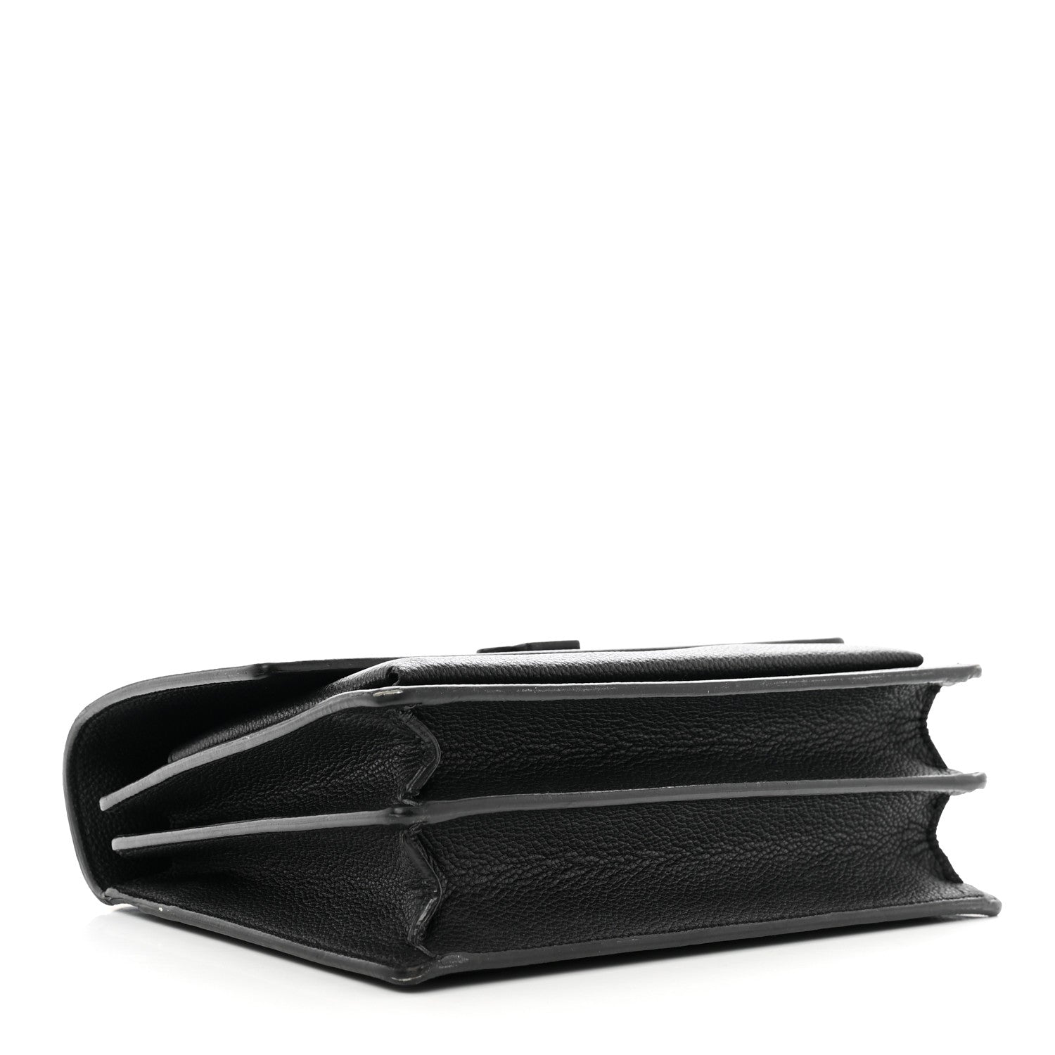 Saint Laurent Grained Calfskin Medium Monogram Sunset Satchel Black 4 of 13