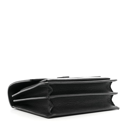 Saint Laurent Grained Calfskin Medium Monogram Sunset Satchel Black 4 of 13