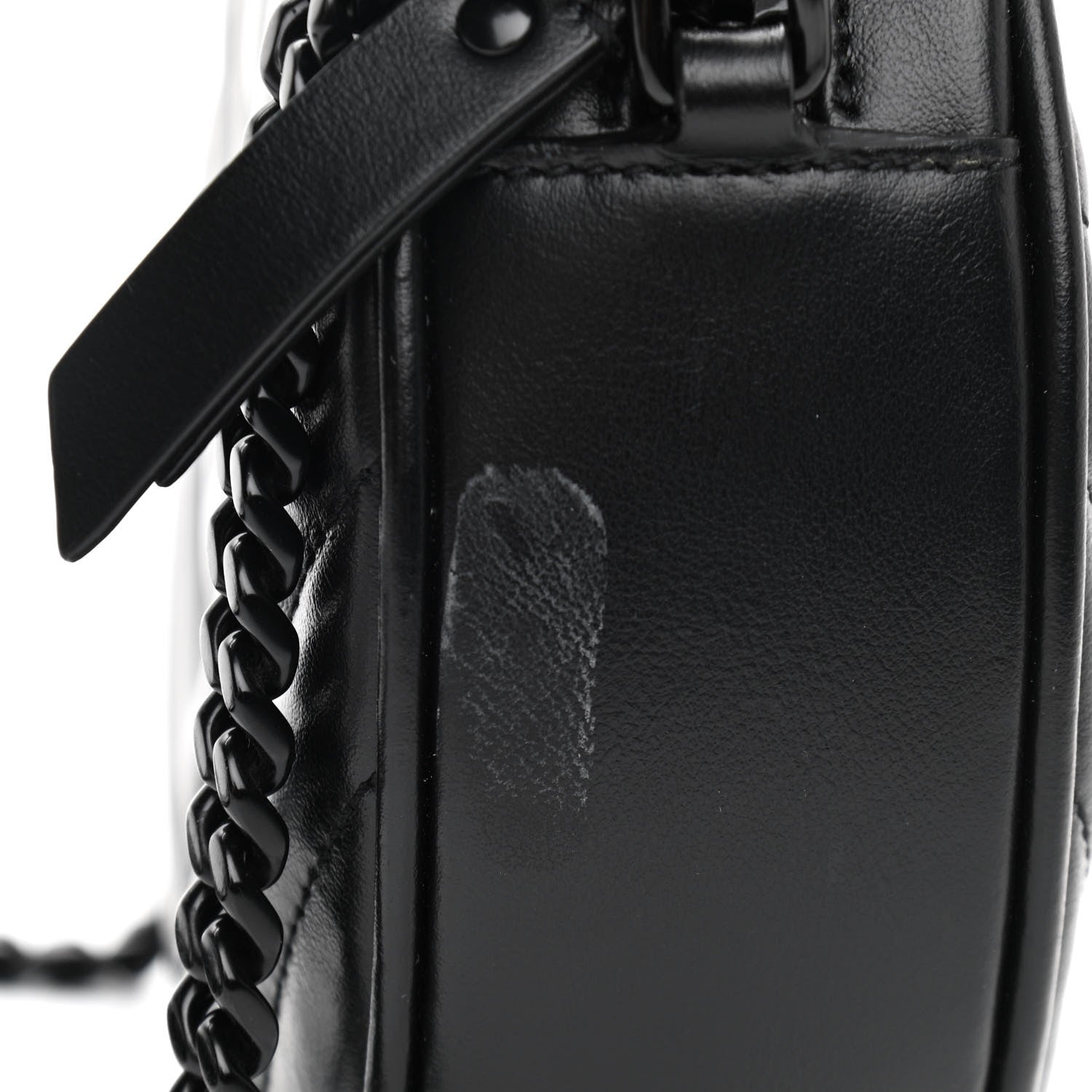 Saint Laurent Calfskin Matelasse Chevron Round Vinyle Camera Bag Black 11 of 11
