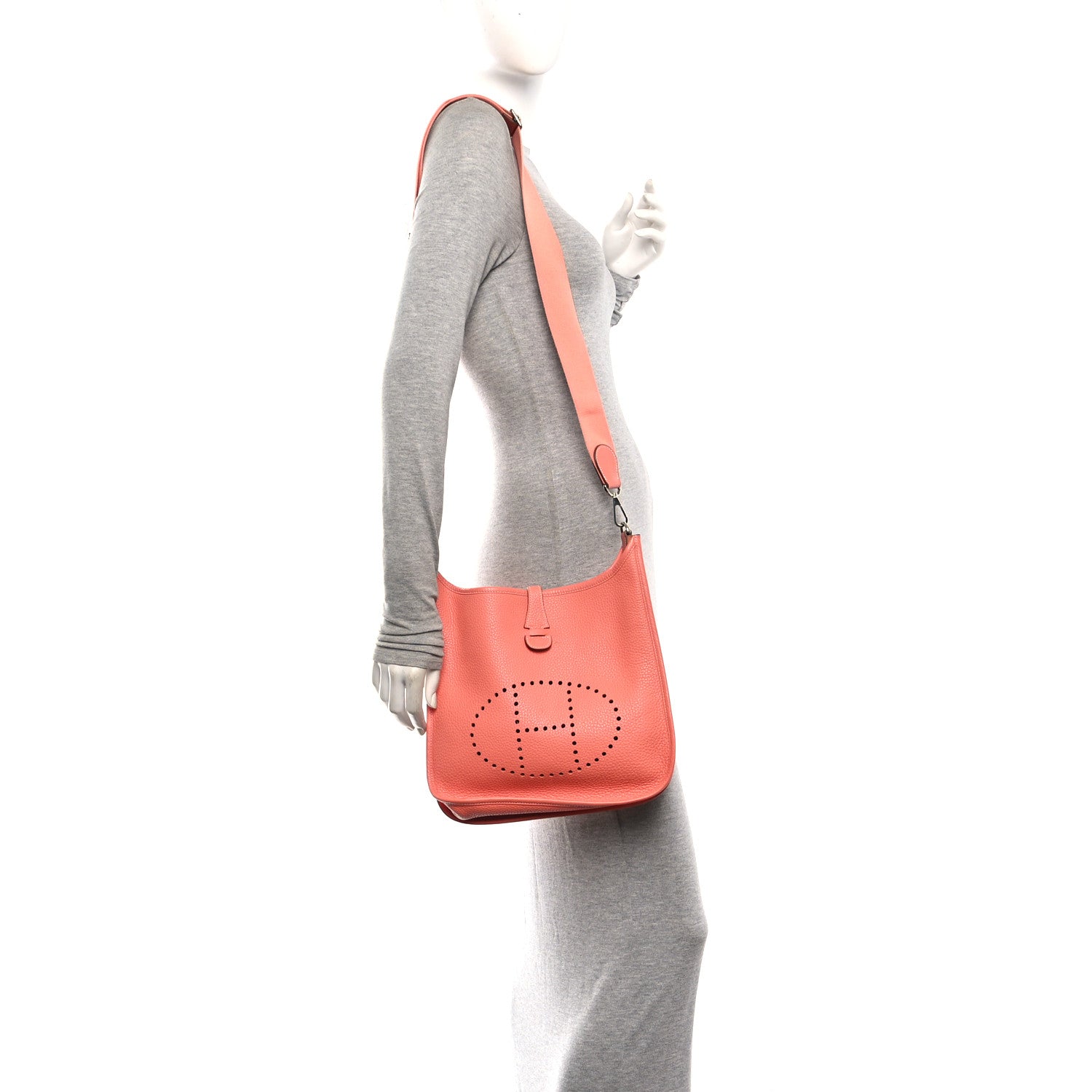 Hermes Taurillon Clemence Evelyne III PM Crevette 2 of 10