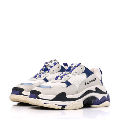 Balenciaga Mesh Nubuck Womens Triple S Sneakers 38 White Bleu Violet 3 of 24