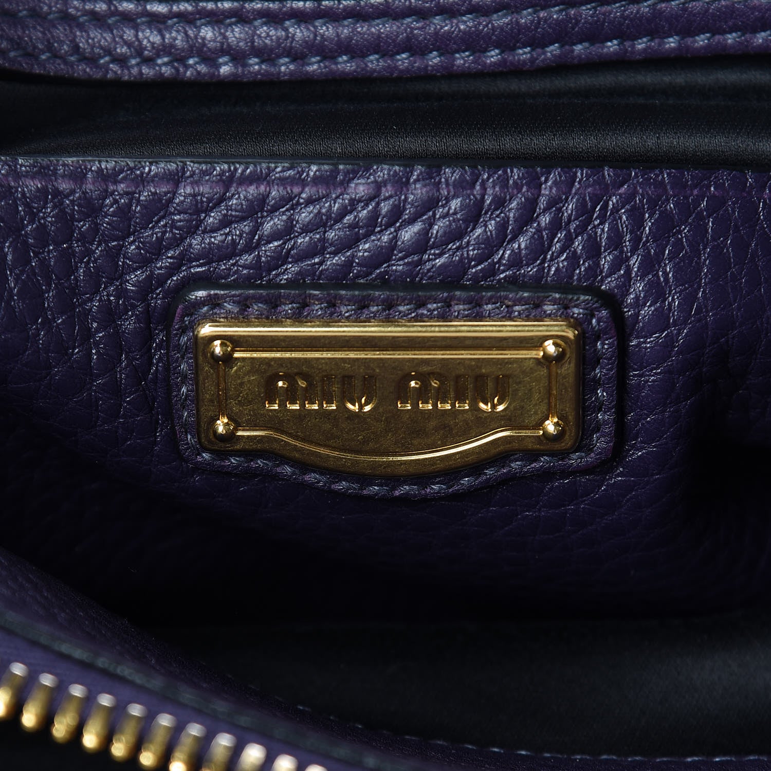 Miu Miu Vitello Daino Tote Uva 8 of 11