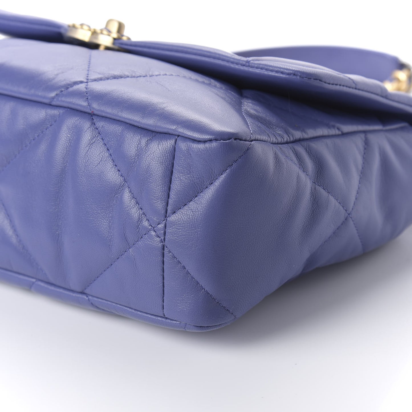 Goatskin Quilted Large Chanel 19 Flap Purple