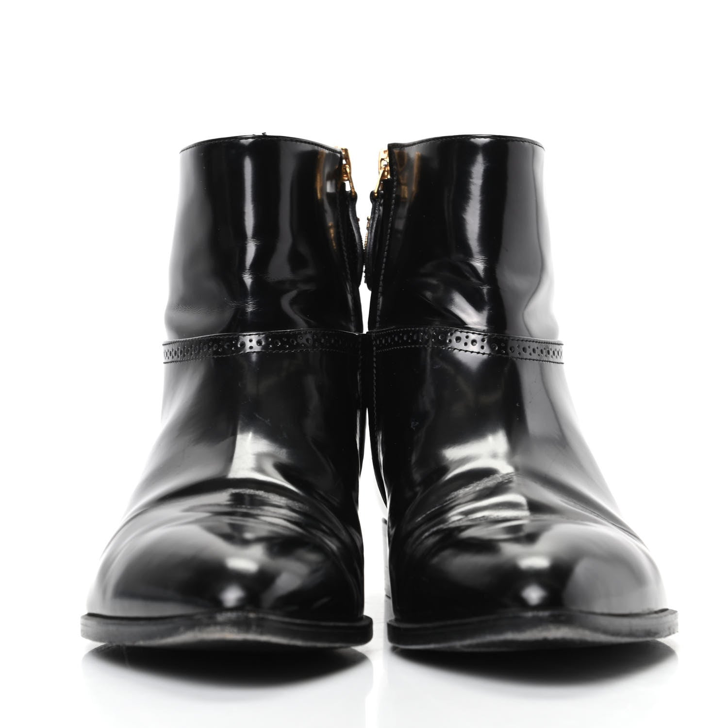 Chanel Patent Short Ankle Boots 38.5 Black 2 of 12