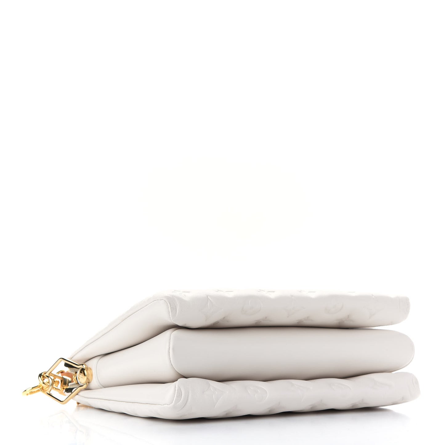 Lambskin Embossed Monogram Coussin PM Beige Cream