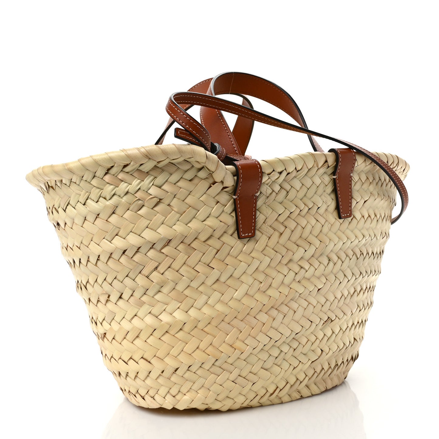 Raffia Calfskin Triomphe Teen Panier Tan